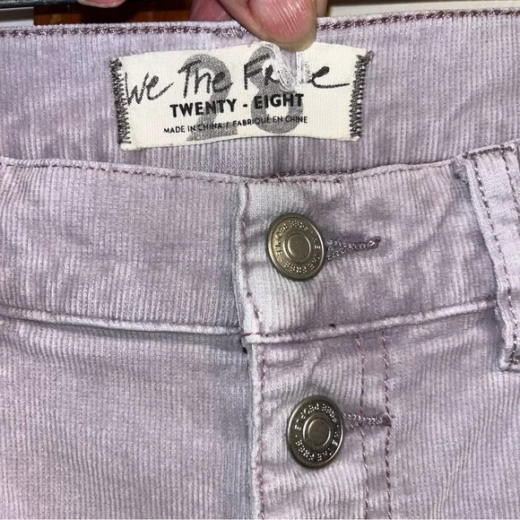 Free People Corduroy Button Fly Jeans • High Rise • Lilac Frost - Picture 10 of 11